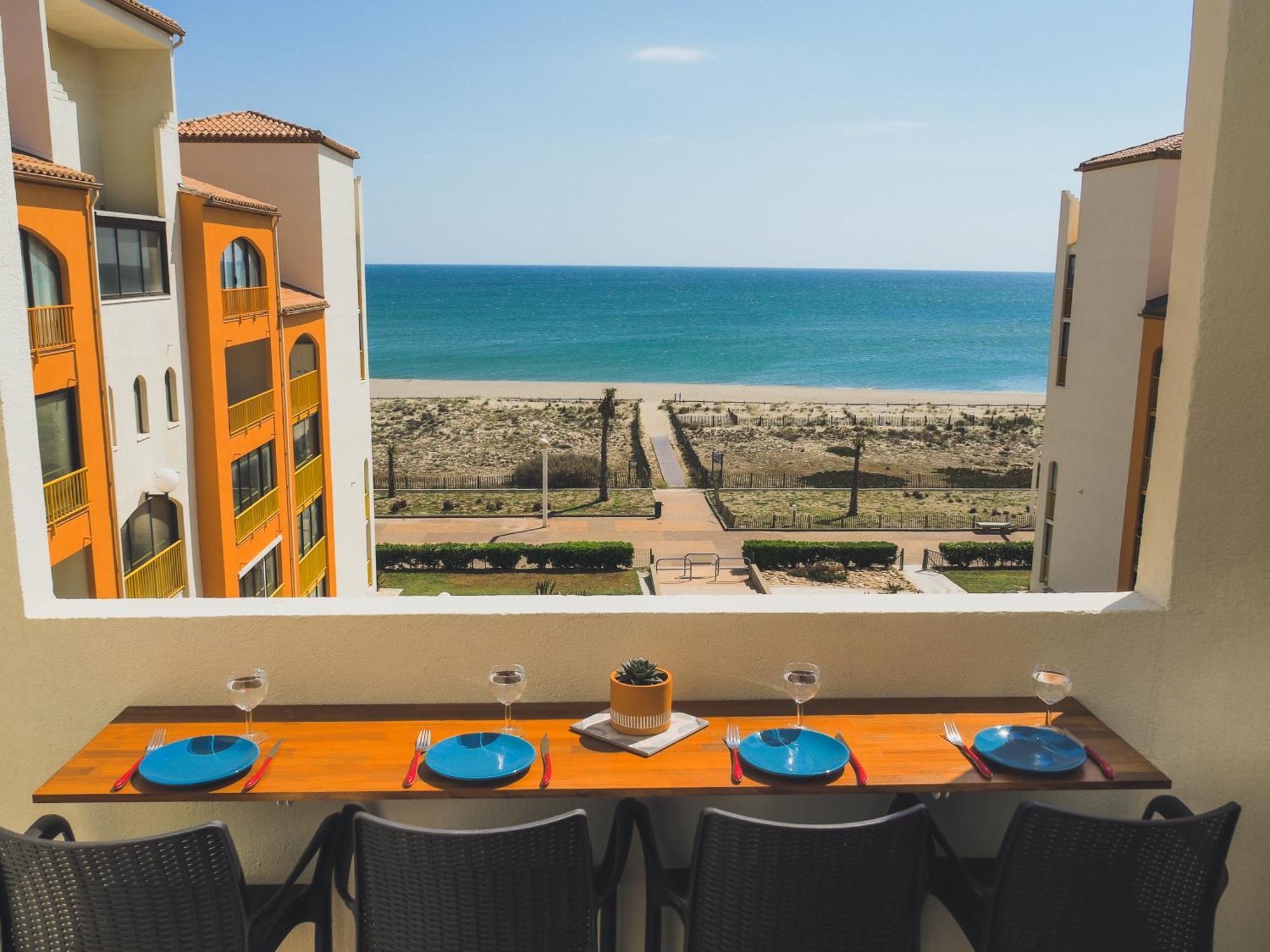 Appart Avec Terrasse Et Magnifique Vue Sur La Mer Le Barcarès Buitenkant foto